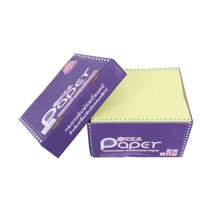 กระดาษต่อเนื่องเคมี T.K.S. Paper ขนาด 9X11 นิ้ว 2ชั้น ไม่มีเส้น